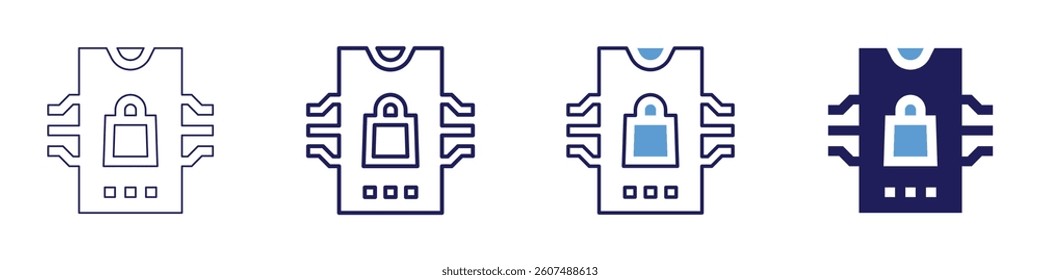 Decentralized ecommerce payments icon in 4 different styles. Thin Line, Line, Bold Line, Duotone. Duotone style. Editable stroke.