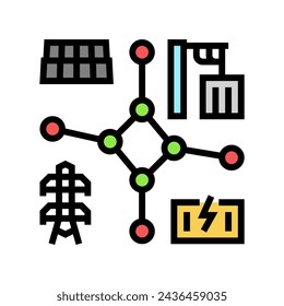 decentralized energy color icon vector. decentralized energy sign. isolated symbol illustration