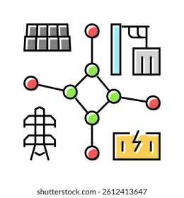 decentralized energy color icon vector. decentralized energy sign. isolated symbol illustration