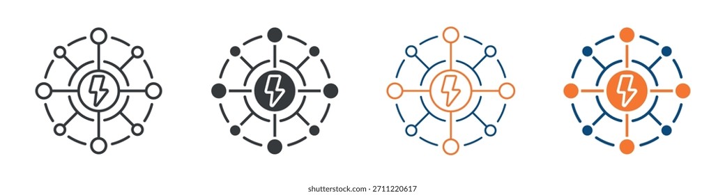 Dezentralisierte Energiesymbole - Sammlung mehrerer Stile