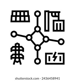 decentralized energy line icon vector. decentralized energy sign. isolated contour symbol black illustration