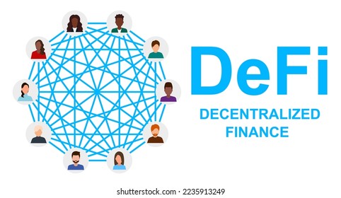 Decentralized finance concept .DeFi .Vector Illustration