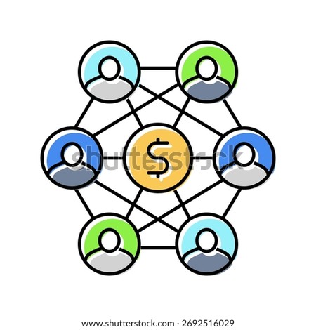 decentralized finance defi application color icon vector. decentralized finance defi application sign. isolated symbol illustration