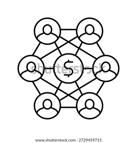 decentralized finance defi application line icon vector. decentralized finance defi application sign. isolated contour symbol black illustration