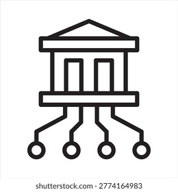 Decentralized finance icon. Icon symbol usable for: decentralized finance, defi, blockchain, cryptocurrency, finance, smart contract, digital asset, lending, investment. Vector illustration