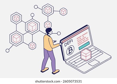 decentralized finance illustrator vector art