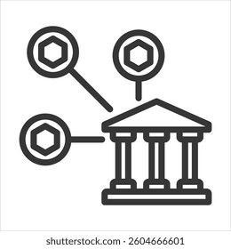 Decentralized Governance Outline Icon Vector Illustration