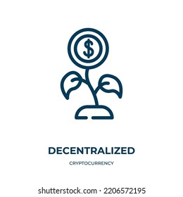 Decentralized icon. Linear vector illustration from cryptocurrency collection. Outline decentralized icon vector. Thin line symbol for use on web and mobile apps, logo, print media.