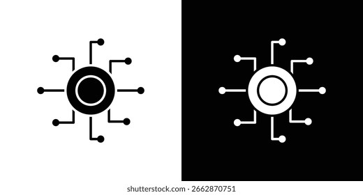 Símbolo de icono descentralizado. Icono de Vector en diseño plano de moda