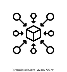 Decentralized icon in vector. Logotype