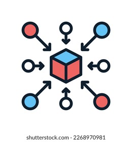 Icono descentralizado en vector. Logotipo