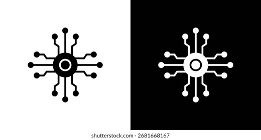 Dezentrales Symbol Vektor Silhouette für Grafik und Web-Design-Kollektion