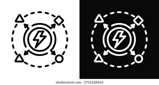 Ícone Descentralizado Branco E Preto Estilo De Fundo