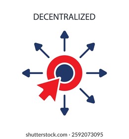 decentralized icons isolated on White Background. Flat style design