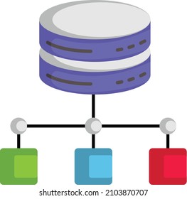 decentralized independent computers Vector Color Icon Design, Big data Symbol, Business intelligence Sign,Web hosting and Data Center Stock Illustration, Distributed database Concept, 