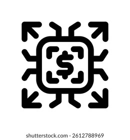 decentralized line icon. Clean and minimalist vector icon for websites, mobile apps, presentations, and logos. Fully scalable and customizable for any project.