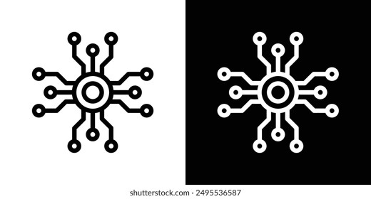 Decentralized line icon vector illustration set.