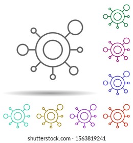 Decentralized multi color icon. Simple thin line, outline vector of bitcoin blockchain icons for ui and ux, website or mobile application
