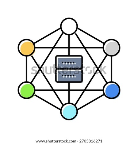 decentralized network application color icon vector. decentralized network application sign. isolated symbol illustration