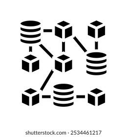 decentralized network cryptocurrency mining glyph icon vector. decentralized network cryptocurrency mining sign. isolated symbol illustration