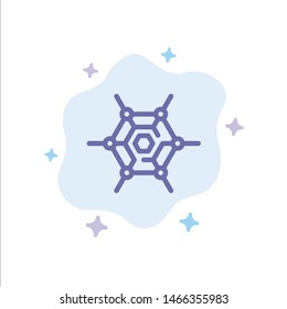 Decentralized, Network, Technology Blue Icon on Abstract Cloud Background. Vector Icon Template background