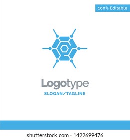 Decentralized, Network, Technology Blue Solid Logo Template. Place for Tagline