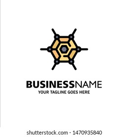 Decentralized, Network, Technology Business Logo Template. Flat Color. Vector Icon Template background