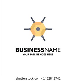 Decentralized, Network, Technology Business Logo Template. Flat Color