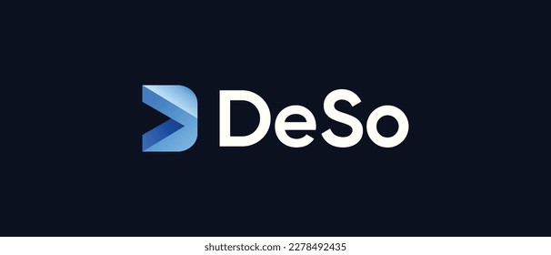 Decentralized Social Cryptocurrency DESO Token, Cryptocurrency logo on isolated background with text. svg