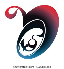 Deception color unique typography design with white background