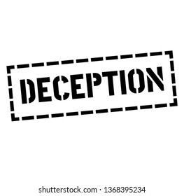 DECEPTION stamp on white
