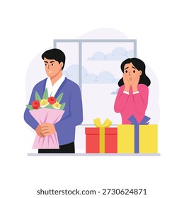 Deceptive Gifts Vector Flat Illustration EPS 10 File