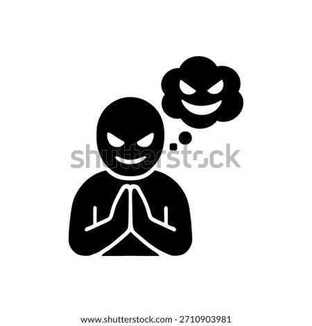 Deceptive Hypocrite Evil Thought Icon Isolated On White Background