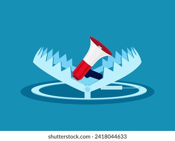 Deceptive marketing or advertising. Megaphone in the trap