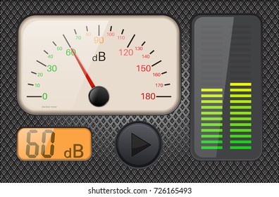 Decibel gage. Vector 3d illustration