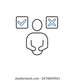 decide concept line icon. Simple element illustration. decide concept outline symbol design.