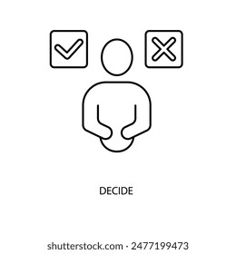 decide concept line icon. Simple element illustration. decide concept outline symbol design.