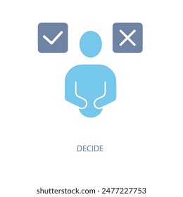 decide concept line icon. Simple element illustration. decide concept outline symbol design.