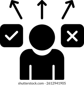 Decide Glyph Icon Vector Design