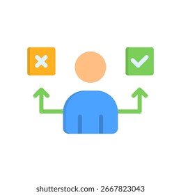 Decide Icon Flat Vector Illustration