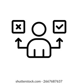 Decide Icon Outline Vector Illustration