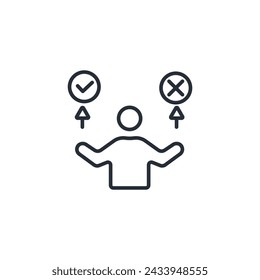 decide icon. vector.Editable stroke.linear style sign for use web design,logo.Symbol illustration.