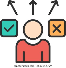 Decide Outline Filled Style Icon