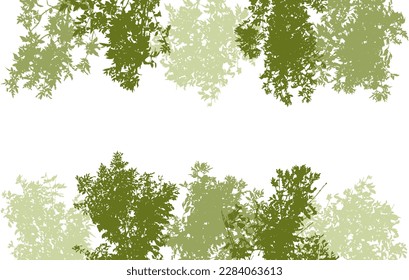 Deciduous branches of trees silhouette, background. Vector illustration svg