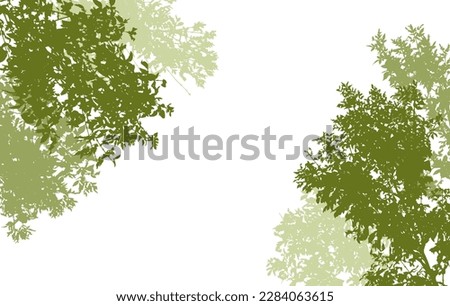Deciduous branches of trees silhouette, background. Vector illustration