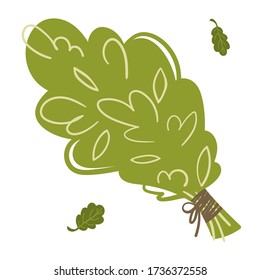 Deciduous broom for steaming in a bath. Vector illustration