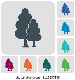 Deciduous forest icon. Vector illustration