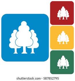 Deciduous forest icon. Vector illustration