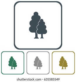 Deciduous forest icon. Vector illustration