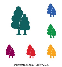 Deciduous forest icon. Vector illustration